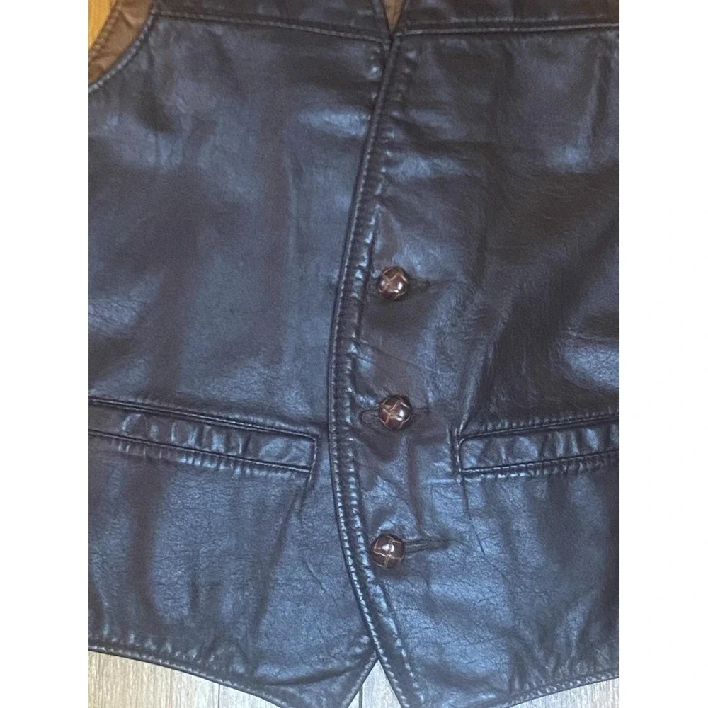 Vintage Berman's Leather  Vest Men's 40‎ Brown Lined Pockets